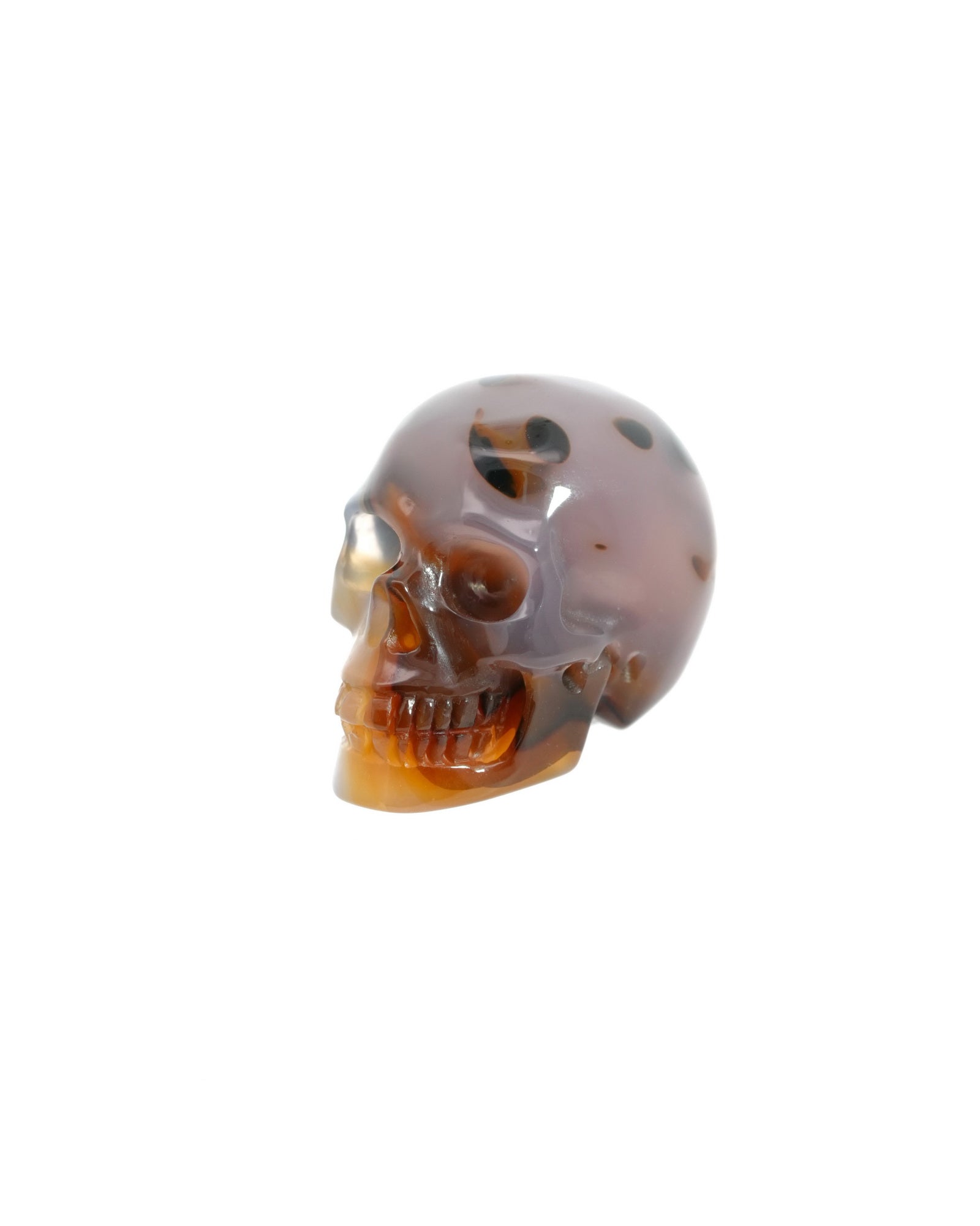 1.1’’Agate Carved Gem Skull Skullis Realistic - 9500189 Tiny Gemstone Skull