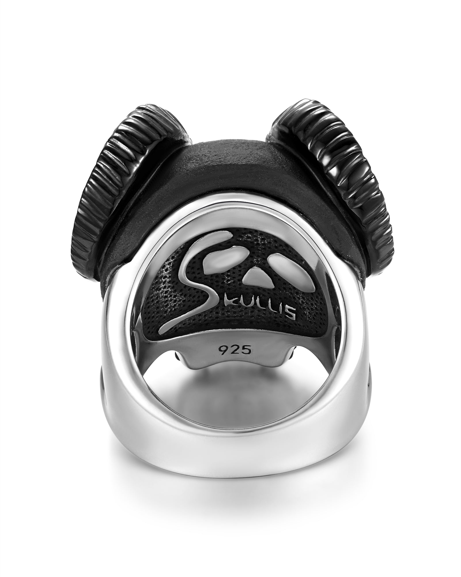 Gem Skull Ring Of Black Obsidian Carved Skull In 925 Sterling Silver