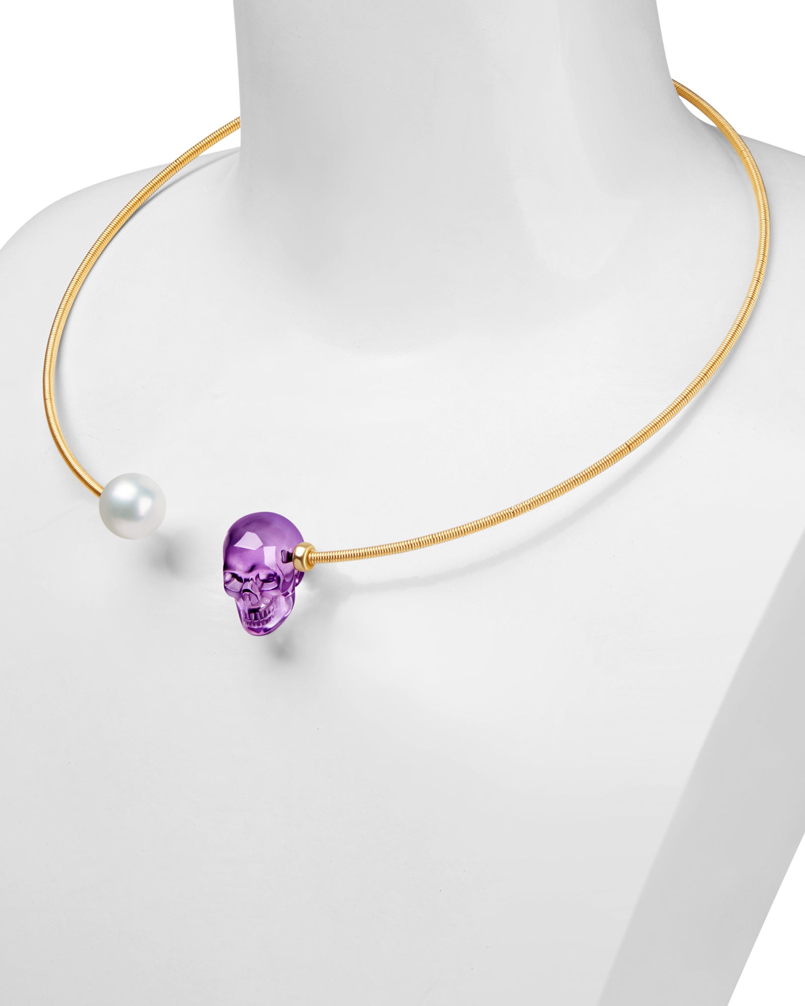Gem Skull Pendant Necklace Of Amethyst Carved Skull Skull Pendants