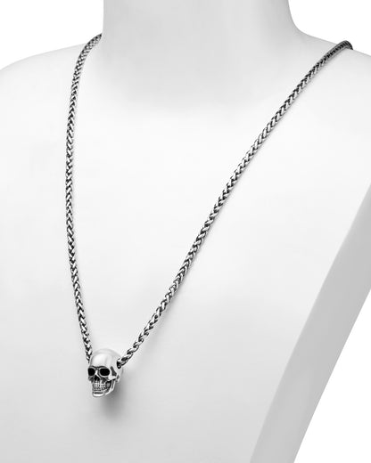 Skullis Sterling Silver Skull Pendant or Necklace, Sterling Silver 925 Chain, for Women & Men