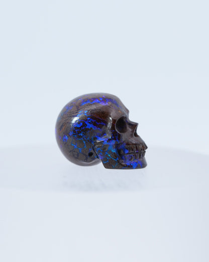 0.7’’ Matrix Opal Carved Gem Skull Skullis Realistic - 0800043 Tiny Gemstone Skull