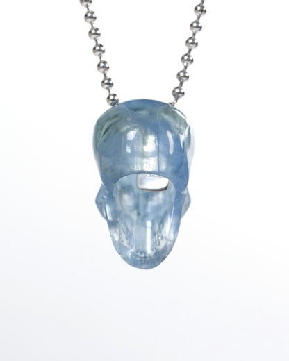 Hollow Essence - Gem Skull Pendant Necklace of Fluorite Carved Hollow Skull - Y9900338