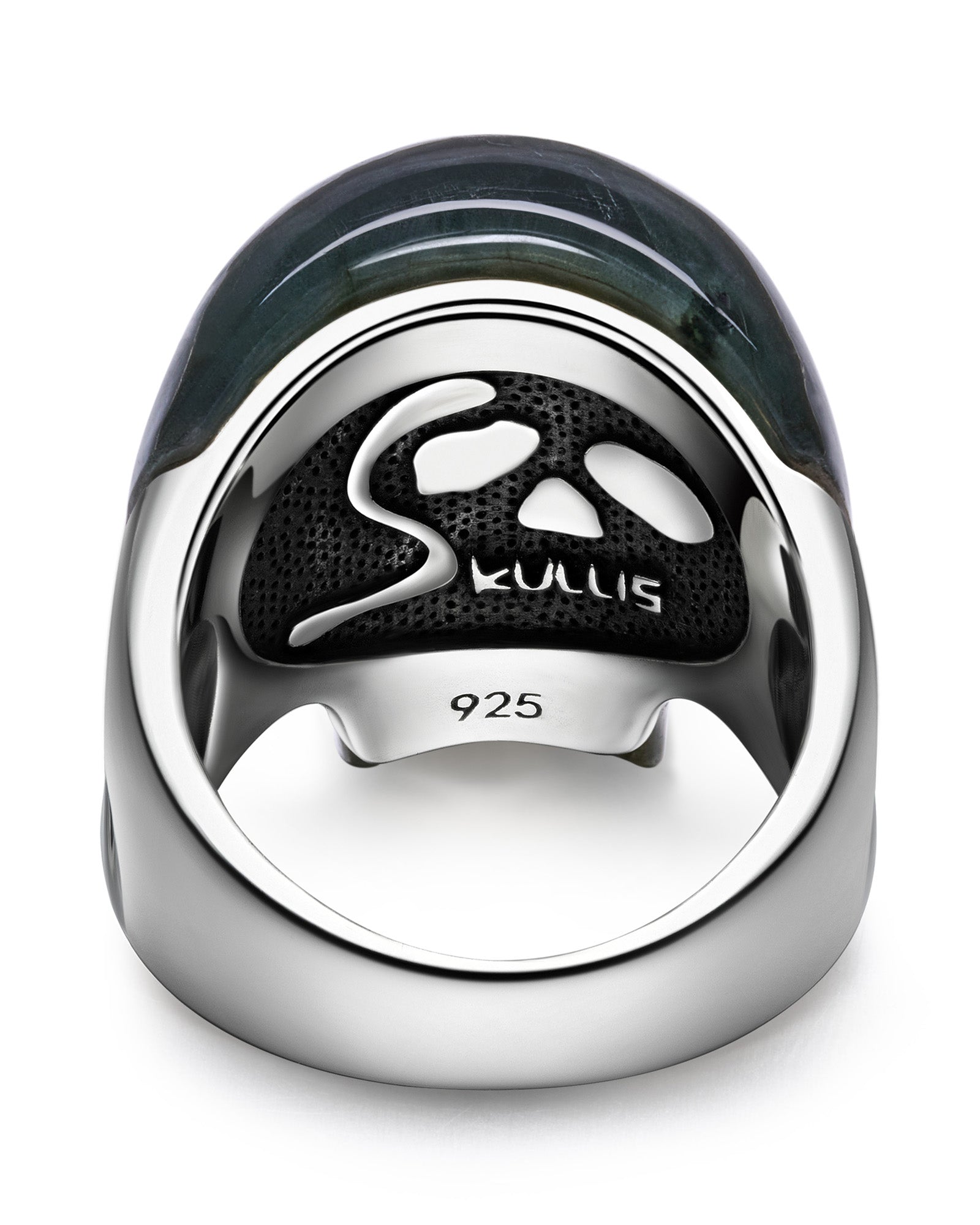 Skullis Signature Labradorite Gem Skull Ring Hand Carved Sterling Silver For Women & Men Rings