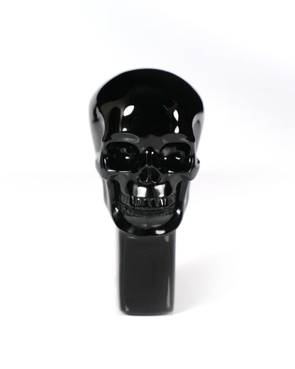 The One Within - 2.6" Black Obsidian Hand Carved Crystal Skull Pocket Stone, Crystal Healing