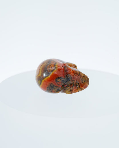 Gem Skull Pendant Necklace of Empire Red Agate Carved Skull with Silver Bail in Sterling Silver -0800047 Skull Pendants