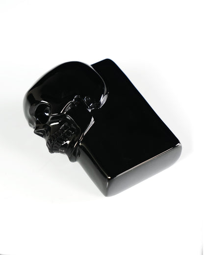 The One Within - 2.6" Black Obsidian Hand Carved Crystal Skull Pocket Stone, Crystal Healing