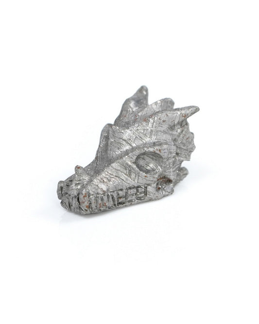 0.6" Sweden Meteorite Hand Carved Crystal Dragon Skull Sculpture - 9500208