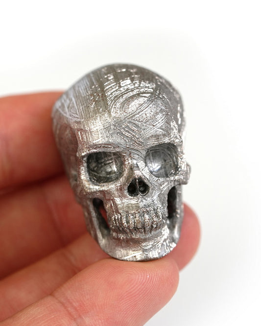 1.5" Sweden Meteorite Carved Gem Skull, Skullis Super Realistic - 9500250