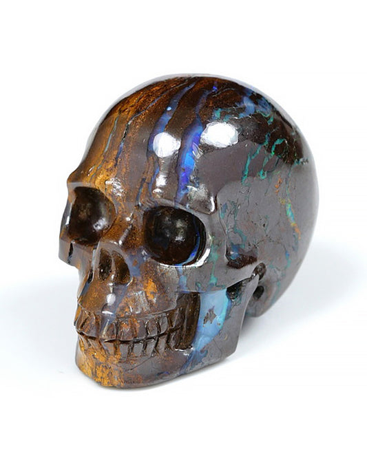 1.1" Matrix Opal Carved Gem Skull, Skullis Realistic - 9500267