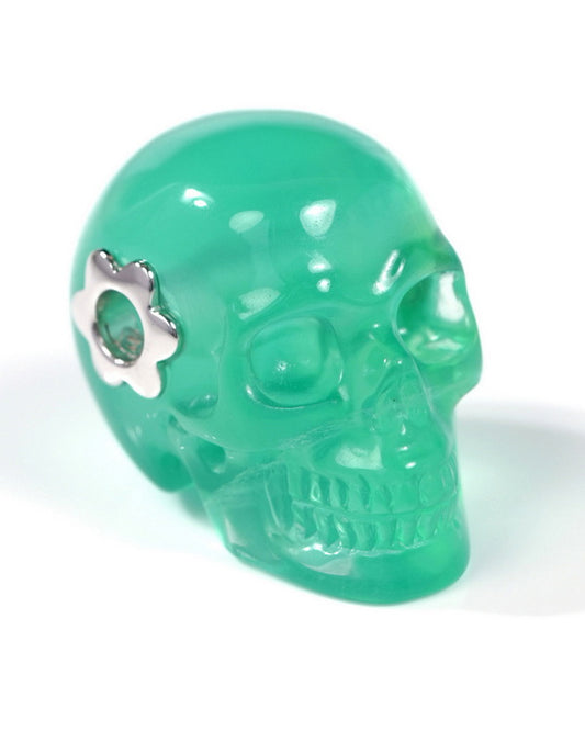 Skullis Signature Fluorite Gem Skull Pendant or Necklace, Hand Carved, for Women & Men - 9500307