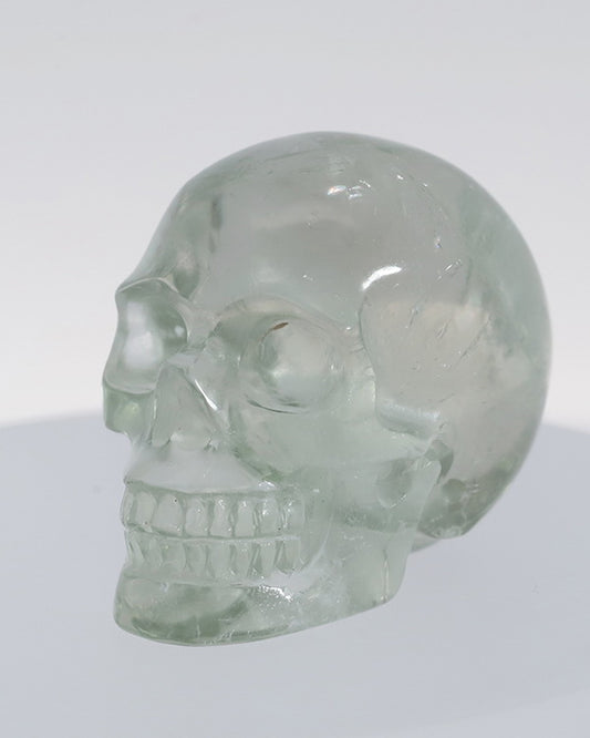 Gem Skull of Green Quartz Carved Skull, Realistic