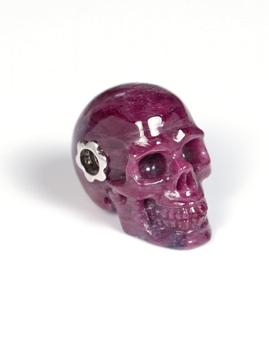 Skullis Signature Ruby Gem Skull Pendant or Necklace, Hand Carved, for Women & Men - ZR19900068