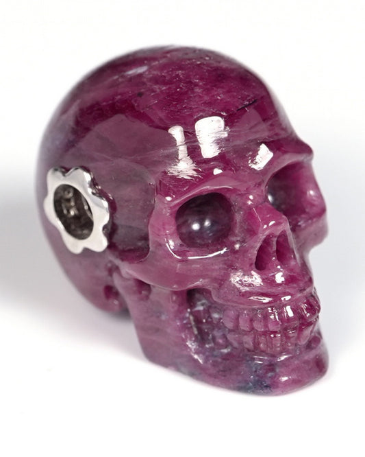 Skullis Signature Ruby Gem Skull Pendant or Necklace, Hand Carved, for Women & Men - ZR19900068