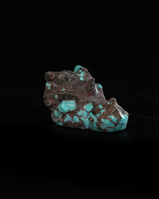 0.6" Spiderweb Turquoise (Matrix Turquoise) Hand Carved Gem Dragon Skull, Skullis Realistic - 9900367