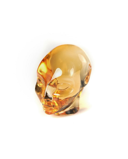 1.0" Citrine Hand Carved Gem Elf, Skullis Realistic - 9900534