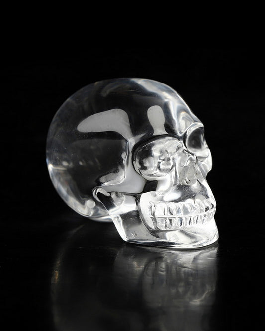 Gem Skull of Quartz Rock Crystal Carved Skull, Realistic