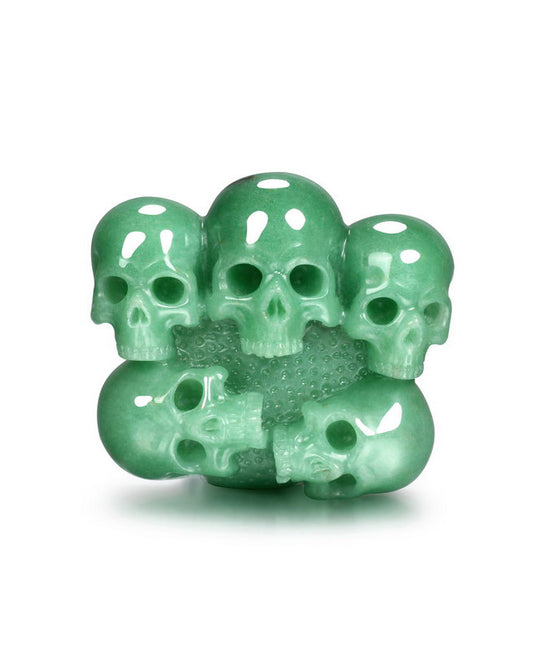 Gem Skull Buckle of Green Aventurine Carved Skull