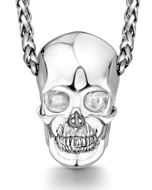 Skullis Sterling Silver Skull with Moveable Jaw Pendant or Necklace, Sterling Silver 925 Chain, for Women & Men