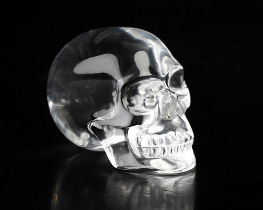 Gem Skull of Quartz Rock Crystal Carved Skull, Realistic