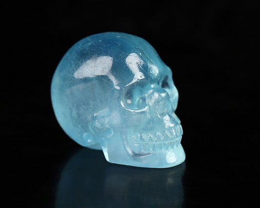 Gem Skull of Aquamarine Carved Skull, Realistic