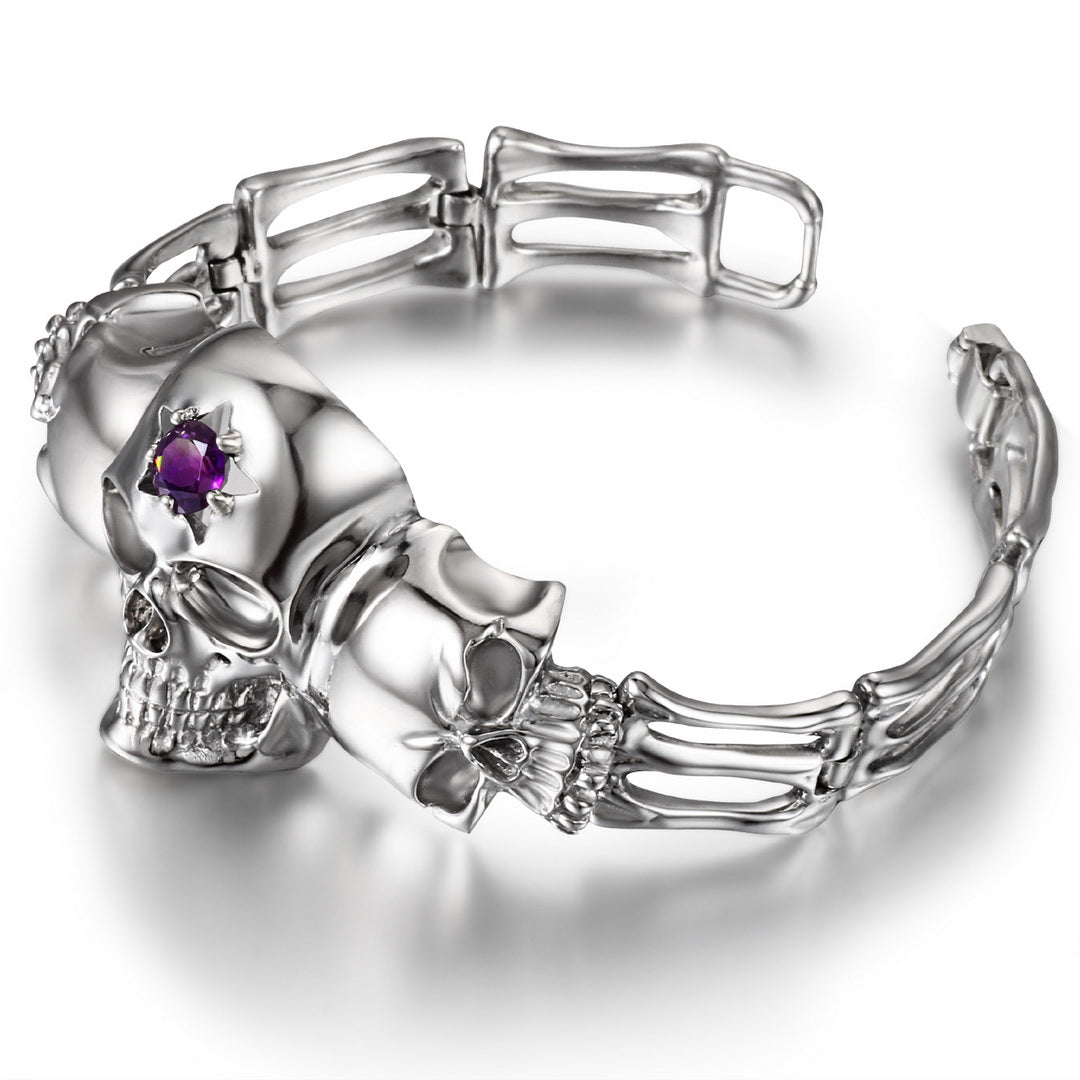 Skullis Signature Gem Schädel Halskette – Handgeschnitzt Aus Natürlichen Edelsteinen Wie Amethyst & Lapislazuli