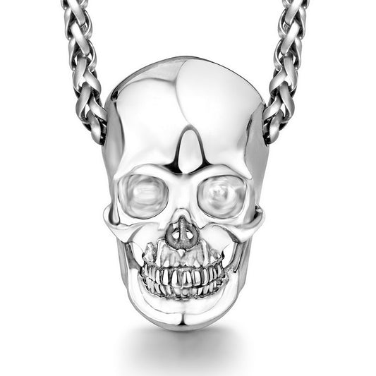 Skullis Sterling Silver Skull with Moveable Jaw Pendant or Necklace, Sterling Silver 925 Chain, for Women & Men