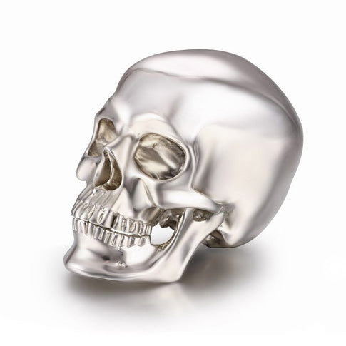 1.2" Solid 925 Sterling Silver Carved Gem Skull, Super Realistic