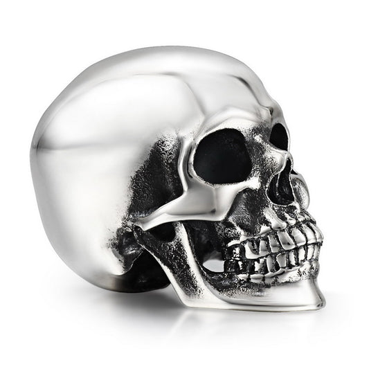 1.1" Oxidized 925 Sterling Silver Skull, Super Realistic