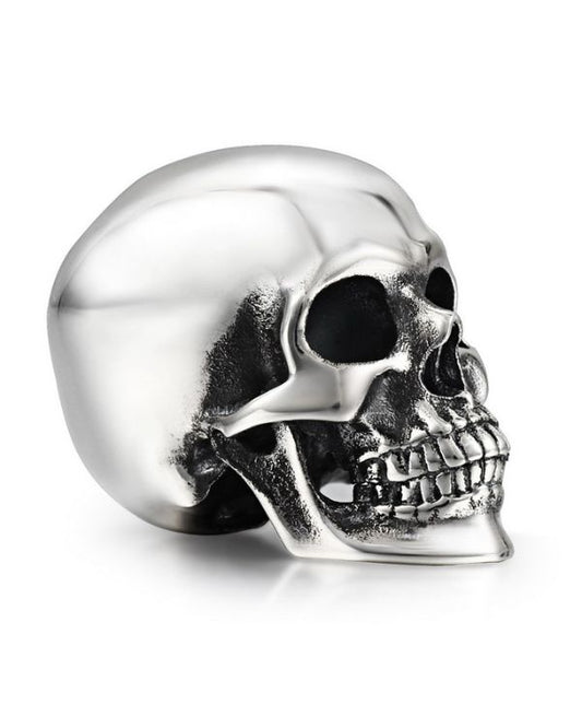 1.1" Oxidized 925 Sterling Silver Skull, Super Realistic