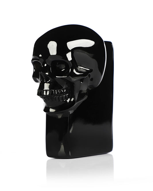 The One Within - 2.6" Black Obsidian Hand Carved Crystal Skull Pocket Stone, Crystal Healing