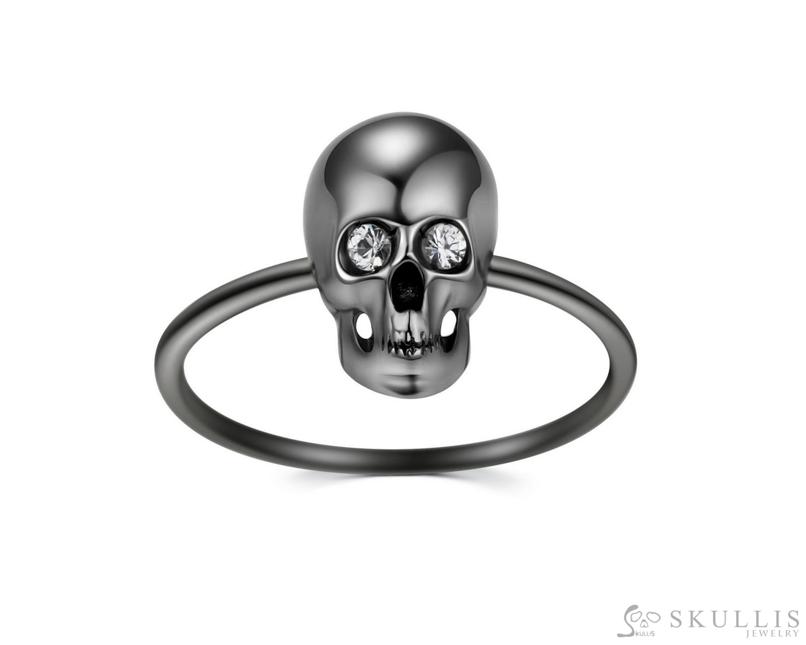 Skull Ring Of Silver Carved Skull In 925 Sterling Silver. Skull Rings