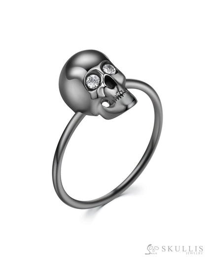 Skull Ring Of Silver Carved Skull In 925 Sterling Silver. Skull Rings