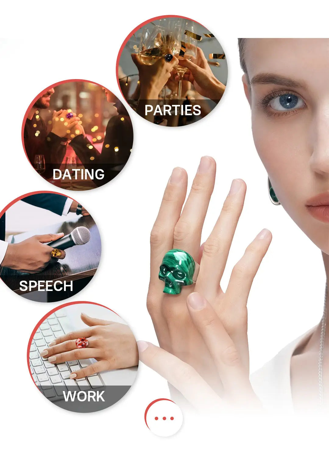 Signature Gem Skull Rings