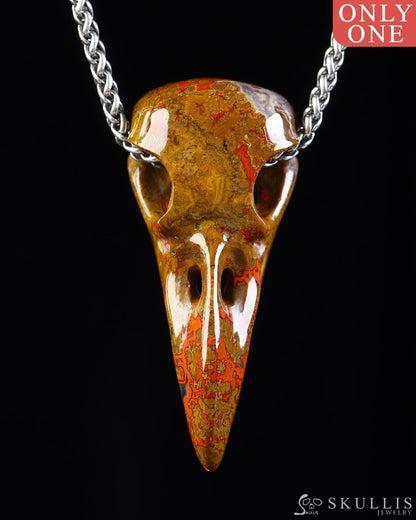 Gem Raven Skull Pendant Necklace of Agate Crystal Raven Pendant - ZR19800571 Skull Pendants