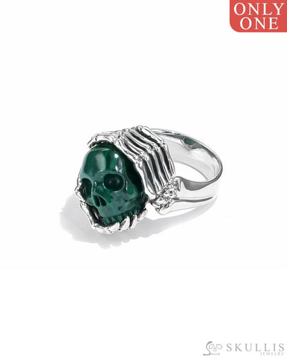Gem Skull Ring Of Amethyst Carved Skull In 925 Sterling Silver (单品戒指) (Copy) Skull Rings