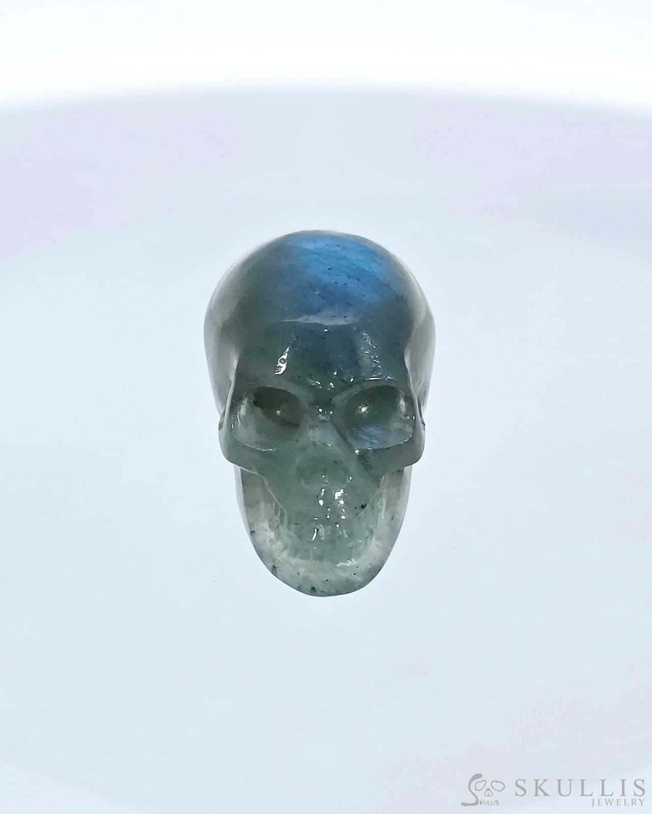 Flash 0.7’’ Labradorite Carved Gem Skull Skullis Realistic - I9500075 Tiny Gemstone