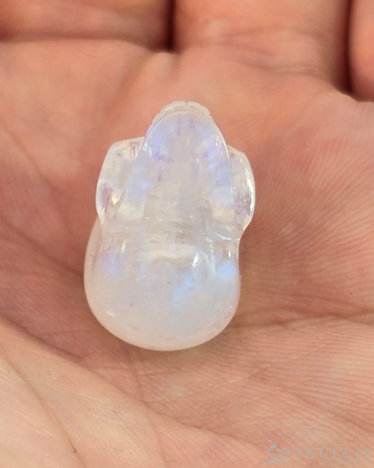 Gem Skull Of Moonstone Carved Realistic Tiny Gemstone