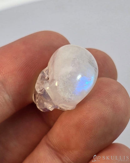 Gem Skull Of Moonstone Carved Realistic Tiny Gemstone