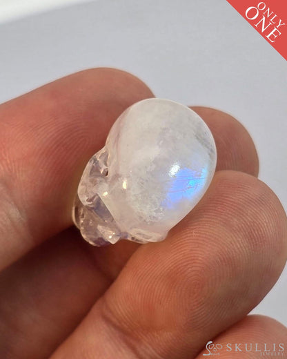 Gem Skull Of Moonstone Carved Realistic Tiny Gemstone