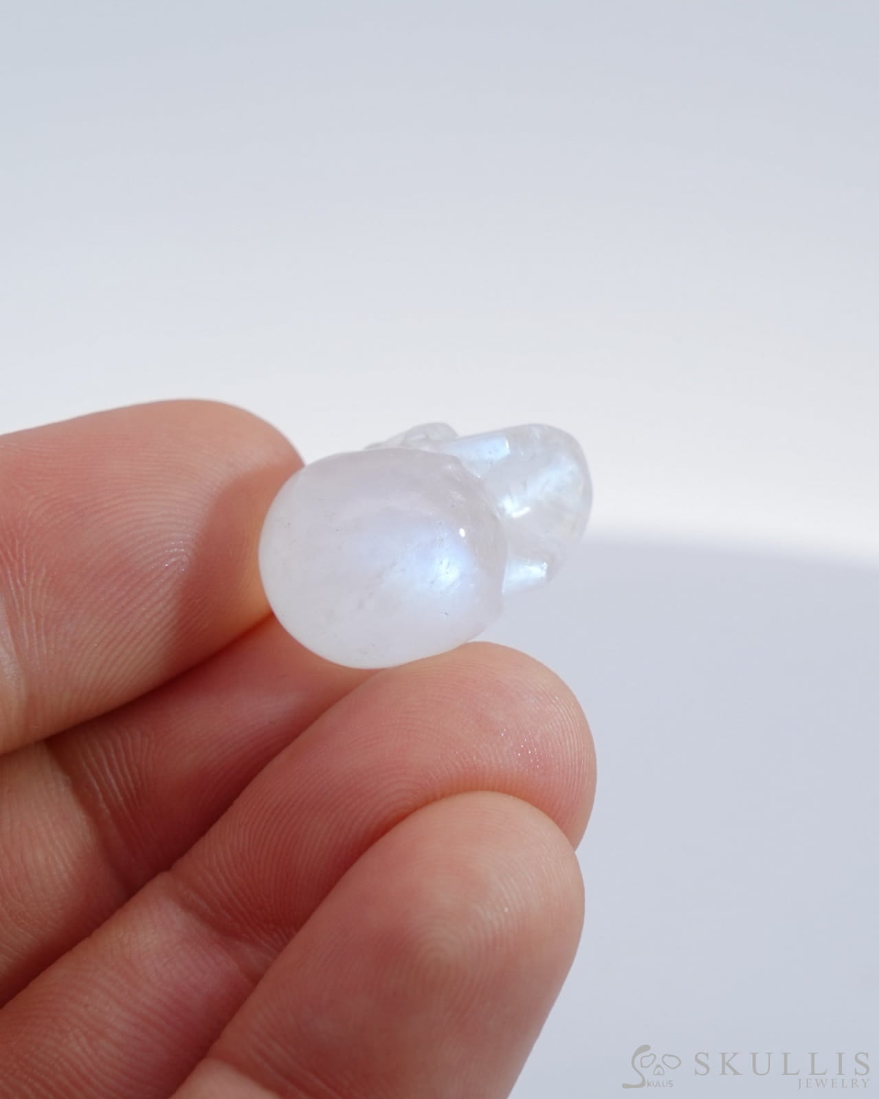 Flash 0.7’’ Moonstone Carved Gem Skull Skullis Realistic - 9500175 Tiny Gemstone