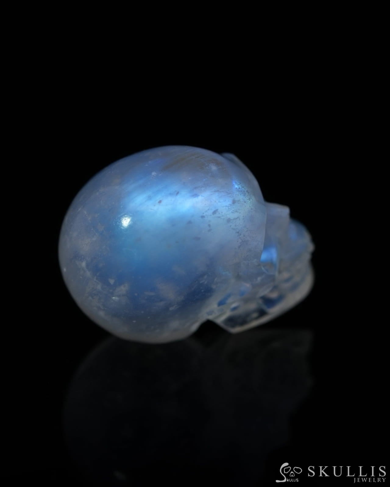 Flash 0.7’’ Moonstone Carved Gem Skull Skullis Realistic - 9800179 Tiny Gemstone Skull