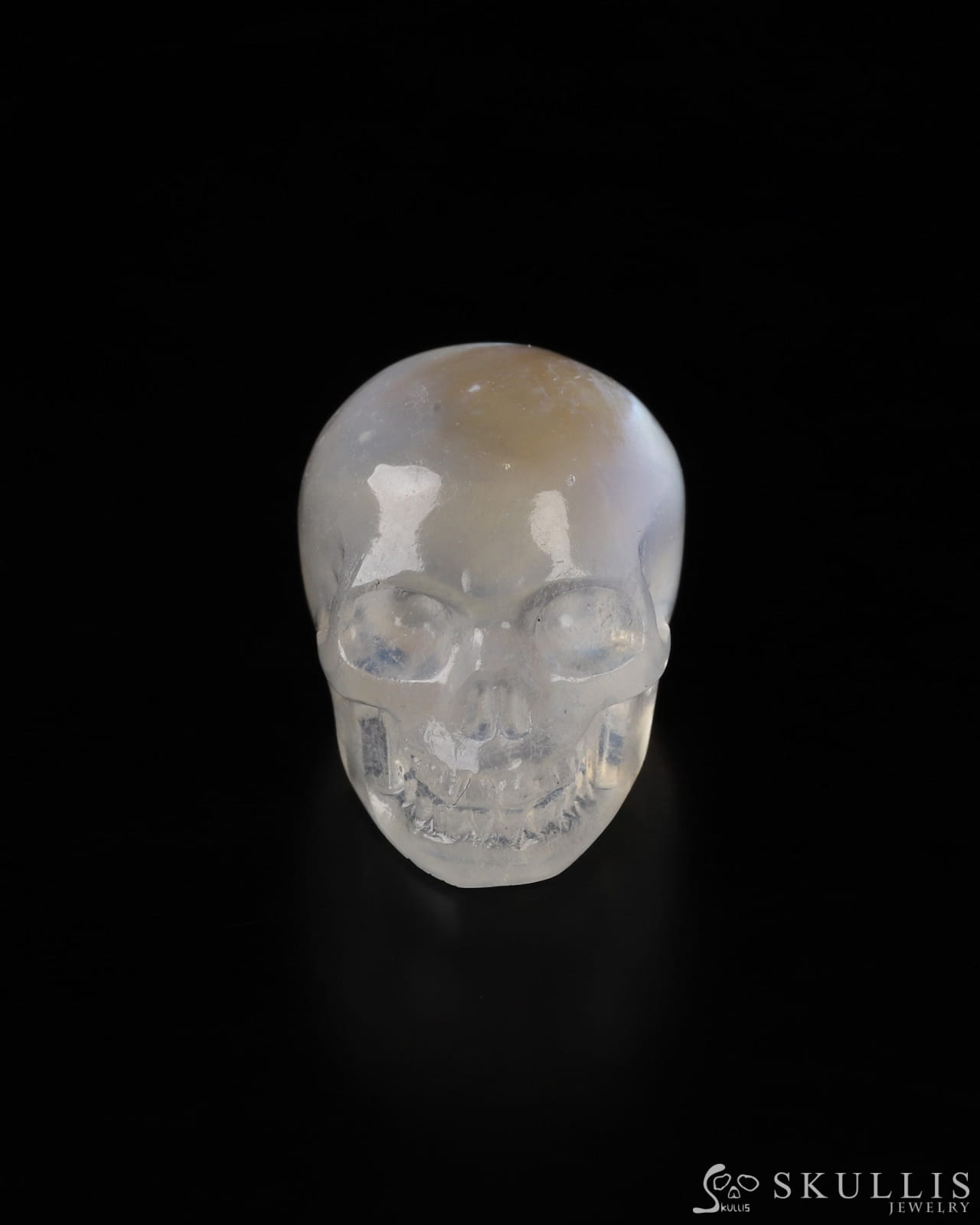 Flash 0.8’’ Moonstone Carved Gem Skull Skullis Realistic - 9800029 Tiny Gemstone Skull