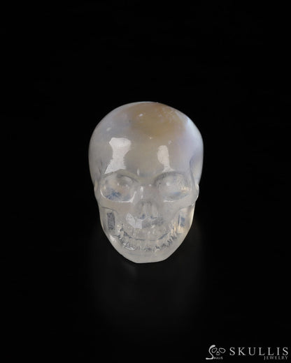 Flash 0.8’’ Moonstone Carved Gem Skull Skullis Realistic - 9800029 Tiny Gemstone Skull
