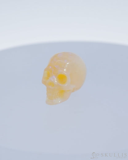 Rare 0.6’’ African Opal Carved Gem Skull Skullis Realistic - 0500032 Tiny Gemstone