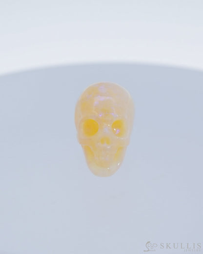 Rare 0.6’’ African Opal Carved Gem Skull Skullis Realistic - 0500032 Tiny Gemstone