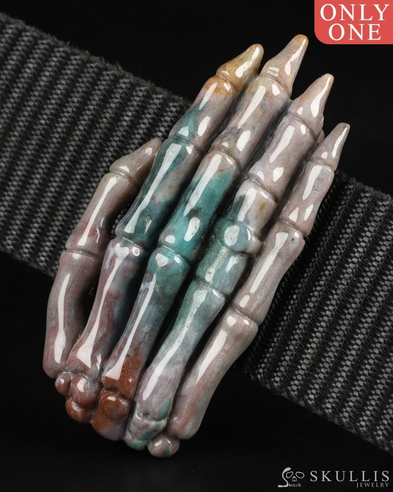 Gem Skull Buckle Of Indian Agate Skeleton Hand Carved Skull Skull Buckles