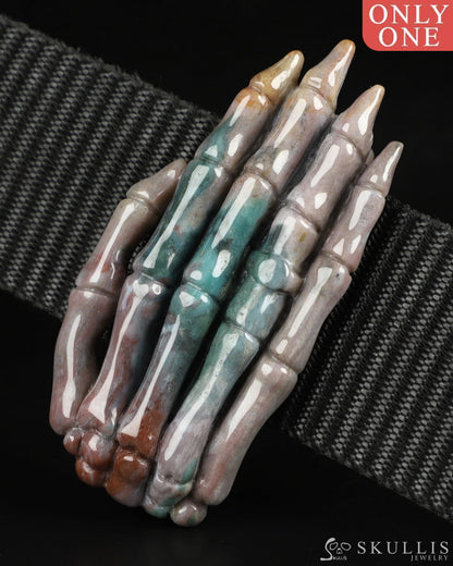 Gem Skull Buckle Of Indian Agate Skeleton Hand Carved Skull Skull Buckles