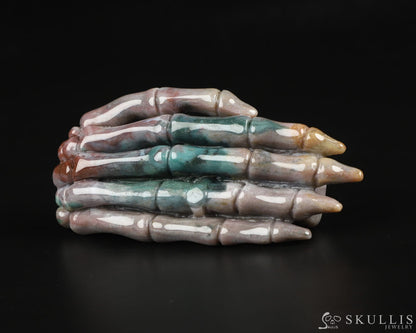 Gem Skull Buckle Of Indian Agate Skeleton Hand Carved Skull Skull Buckles