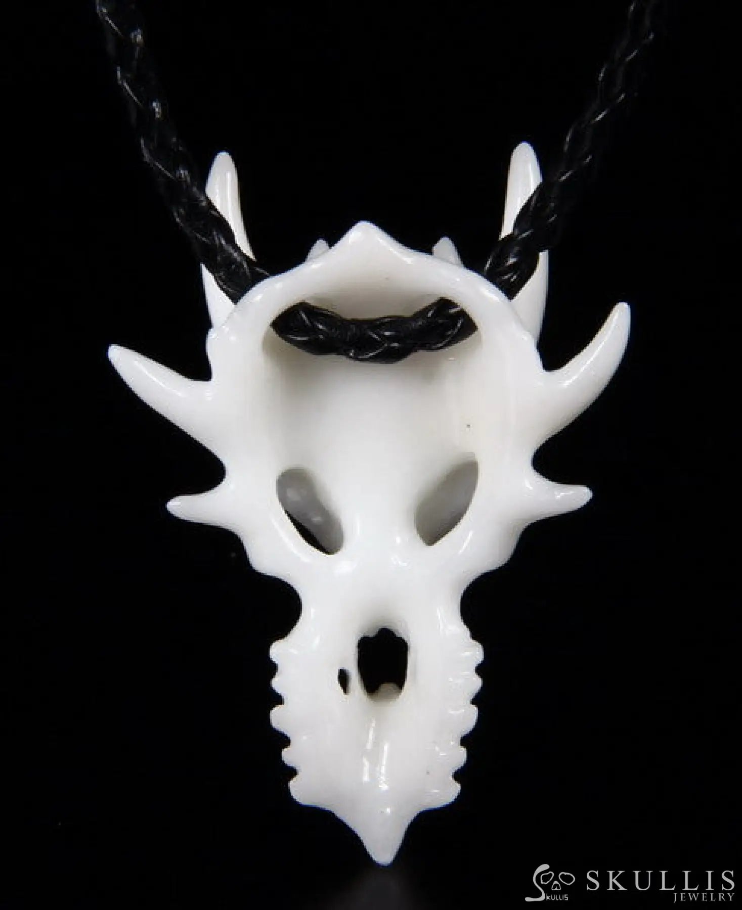 Gem Dragon Head Pendant Necklace  White Jade Carved Skull Pendants