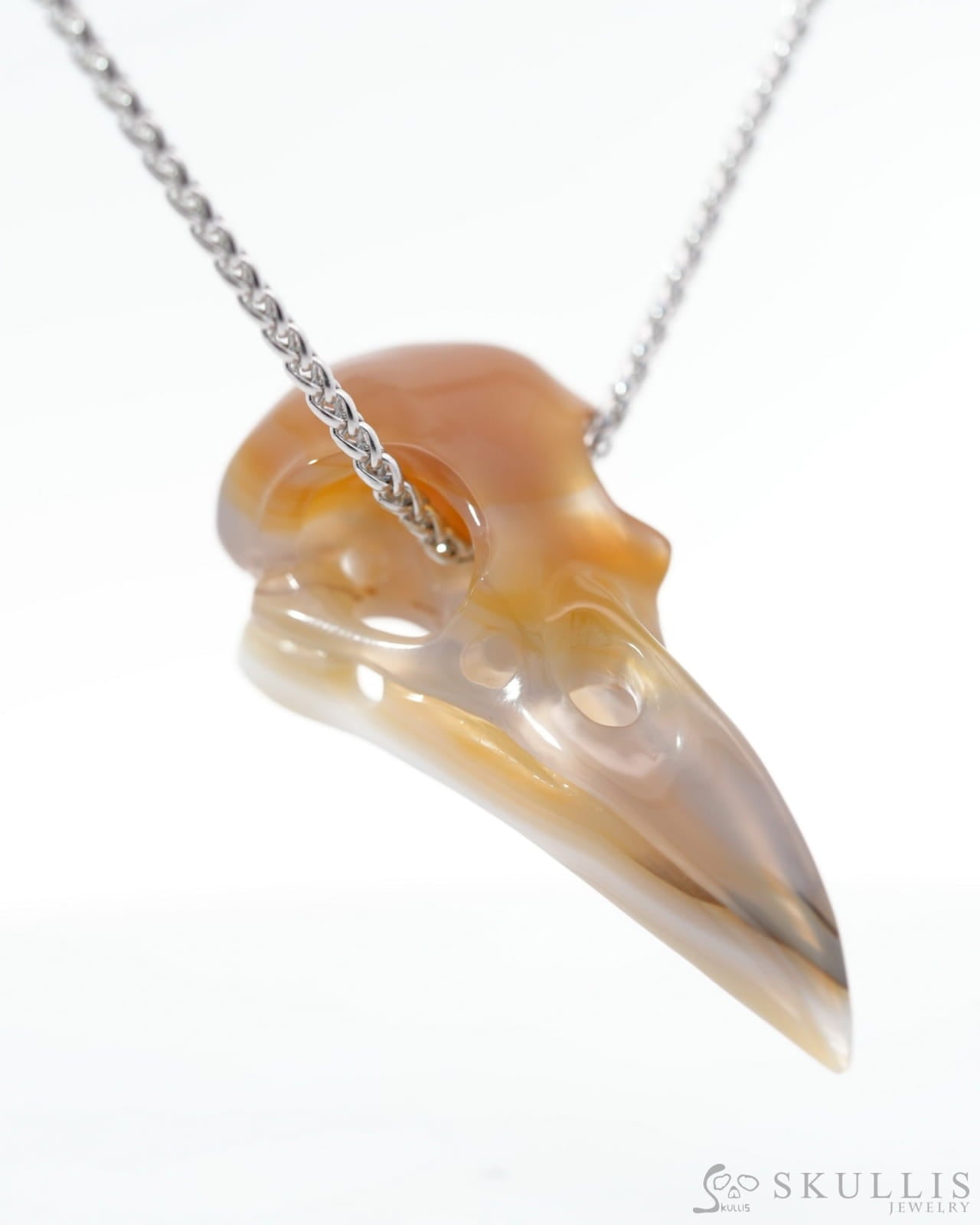 Gem Raven Pendant Necklace Of Agate Crystal - 9500119 Skull Pendants